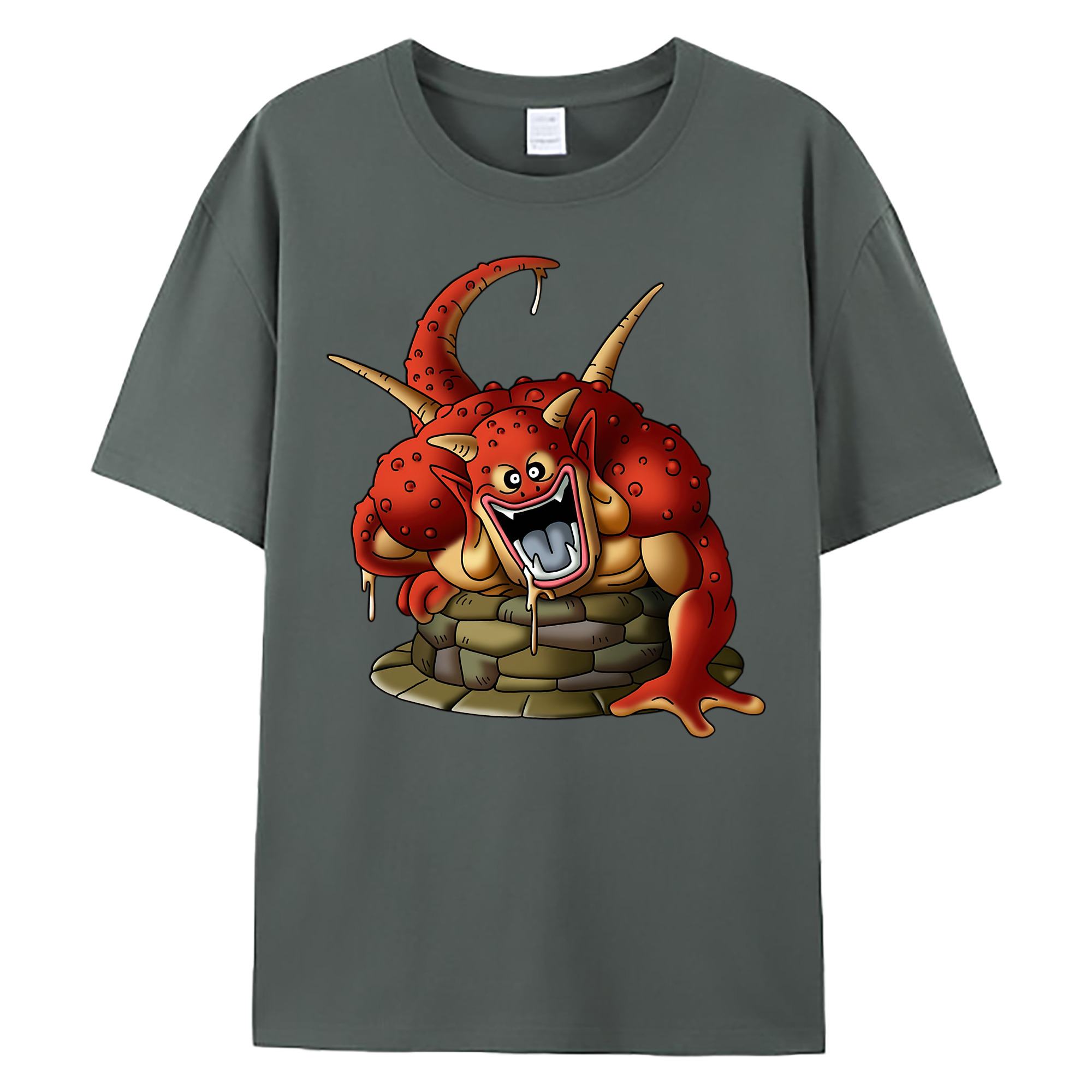 （画像用） ドラゴンクエスト Doragon Kuesuto Dragon Quest 綿100％ メンズ半袖Tシャツ｜肌触りやわらか＆通気性